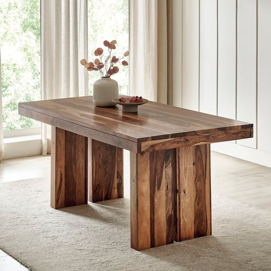Vyom Sheesham Wood 6-Seater Dining Table - Walnut