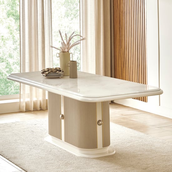 Inara Ceramic Top 6-Seater Dining Table - Cream