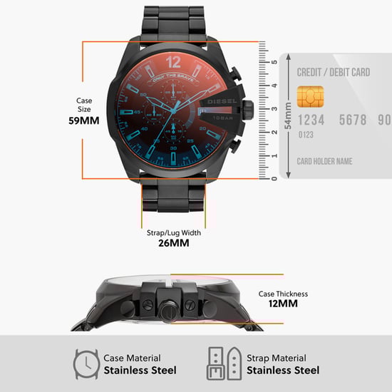 DIESEL Mega Chief Men Chronograph Watch with Metal Strap DZ4318