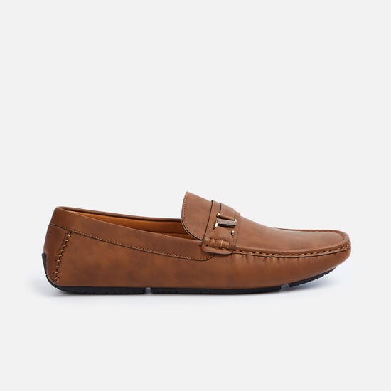 CODE Men Moc Toe Bit Loafers