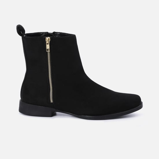 Solid High-Top Chelsea Boots Black