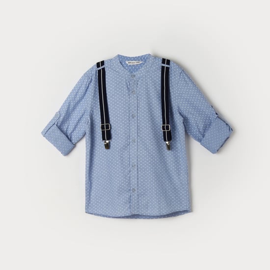 FAME FOREVER Printed Shirt with Suspenders