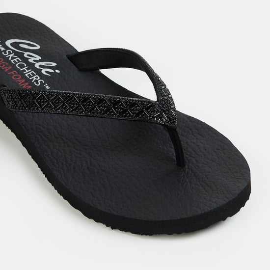 SKECHERS Cali Women Embellished Flip Flops Black