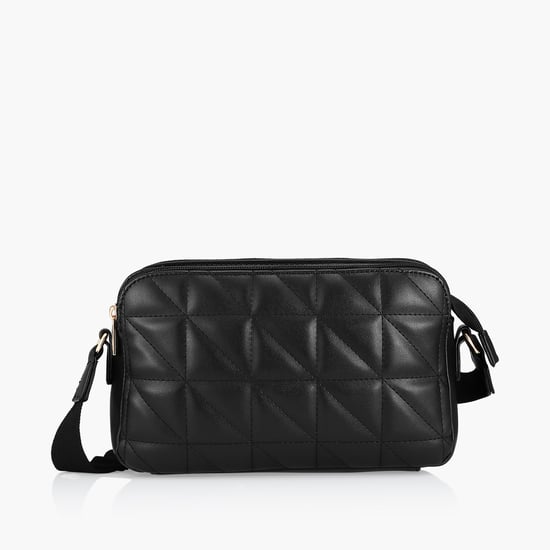 FASTRACK Women Quilted Sling Bag Black