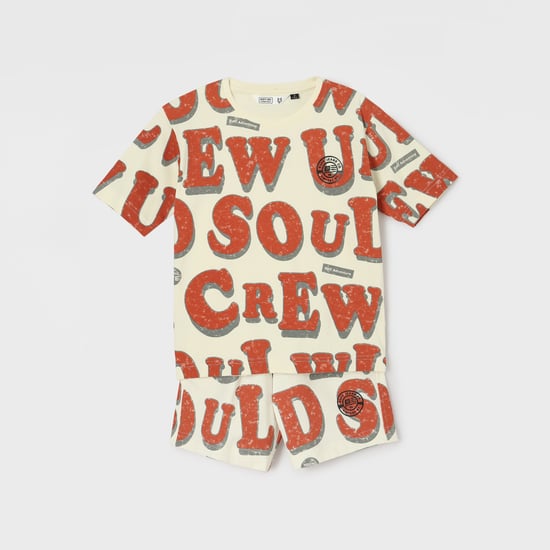 RUFF KIDS Printed T-Shirt with Shorts