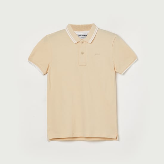 FAME FOREVER Contrast Trim Polo T-shirt