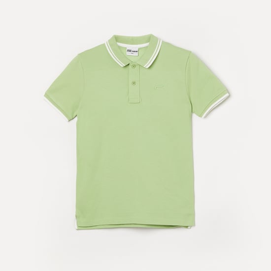 FAME FOREVER Contrast Trim Polo T-shirt