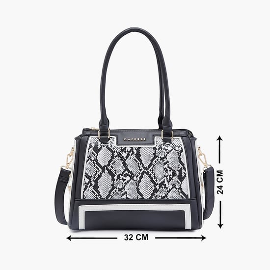CAPRESE Women Snake Printed Shoulder Bag Black