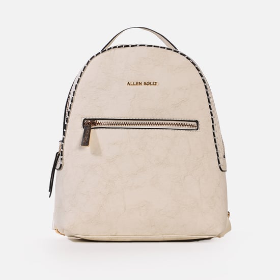 ALLEN SOLLY Women Textured Backpack | Beige