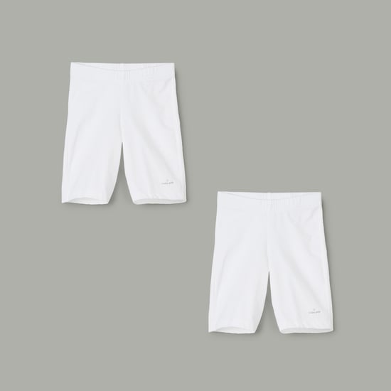 JOCKEY Solid Cycling Shorts Pack of 2 White