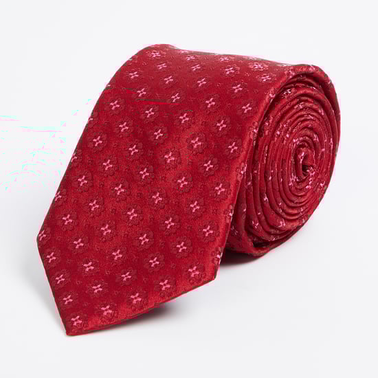 PARK AVENUE Men Woven Slim Formal Tie Red