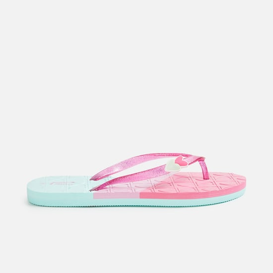 FAME FOREVER Girls Heart Embossed Flip Flops