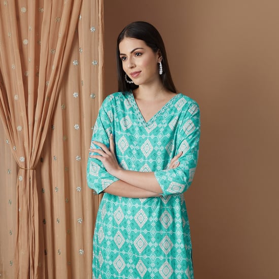 MELANGE Women Printed Straight Kurta