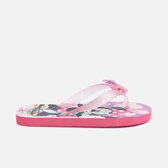 FAME FOREVER Girls Minnie Mouse Print Flip-Flops