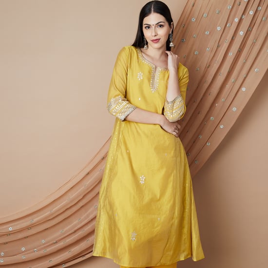 MELANGE Embroidered A-line Kurta