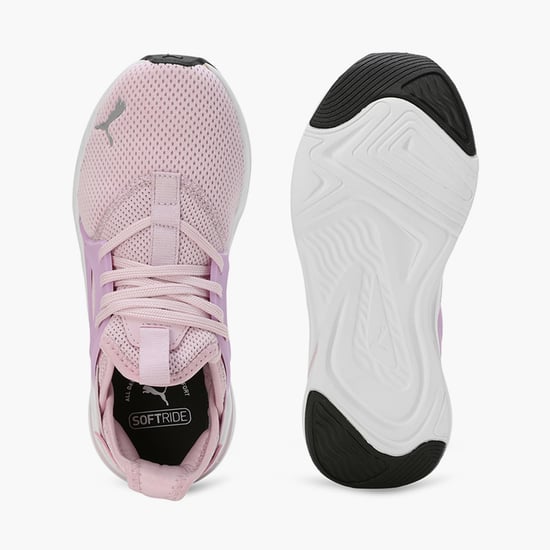 PUMA Softride Evo Girls Panelled Lace-Up Sports Shoes Pink