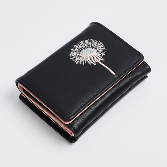 GINGER Embroidered Tri-Fold Wallet