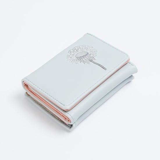 GINGER Embroidered Tri-Fold Wallet