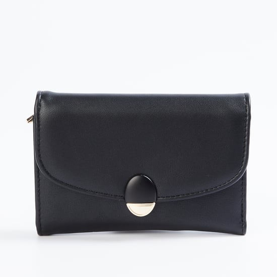 GINGER Women Solid Push-Button Wallet
