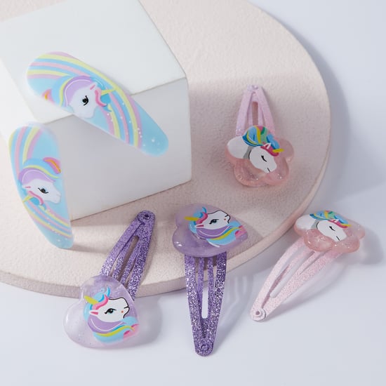 FAME FOREVER Girls Unicorn Assorted Tic Tac Hair Clips - Pack of 6