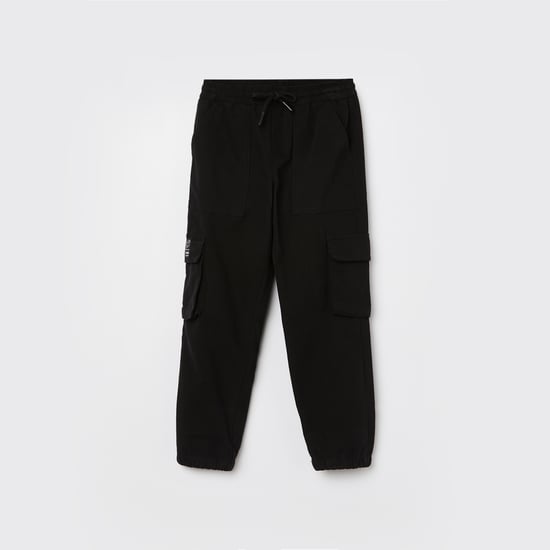 FAME FOREVER Boys Solid Relaxed Fit Cargo Trousers