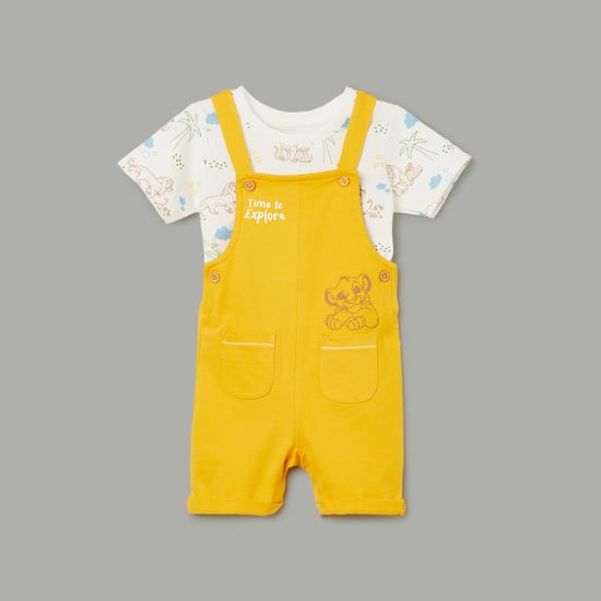 JUNIORS The Lion King Print Dungaree with T-shirt