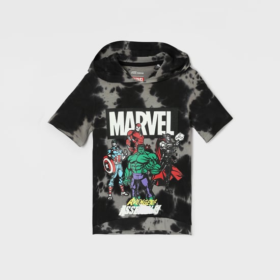 FAME FOREVER Marvel Print Hooded T-shirt
