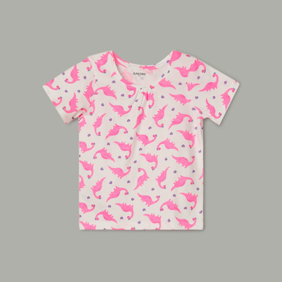 JUNIORS Girls Dinosaur Print T-shirt