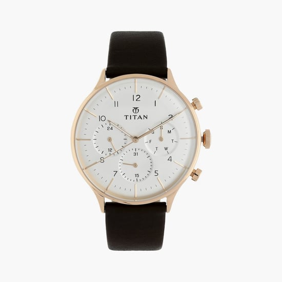 TITAN On Trend Men Multifunction Watch with Leather Strap NS90102WL01