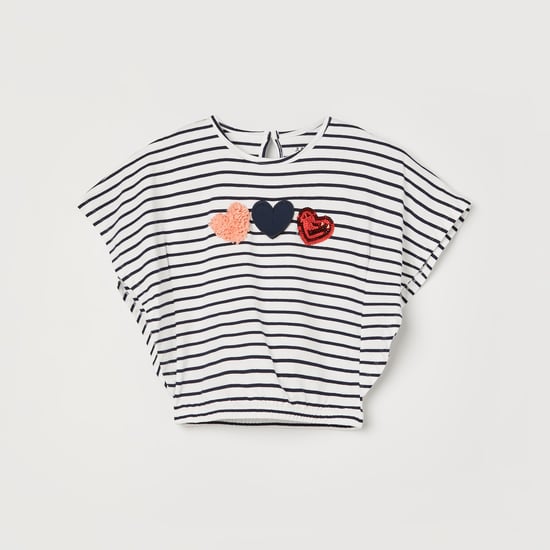 JUNIORS Girls Striped Blouson Top