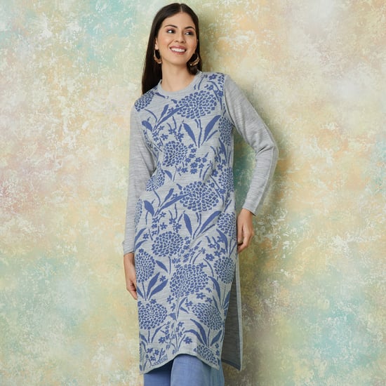 MELANGE Knitted Straight Winter Kurta