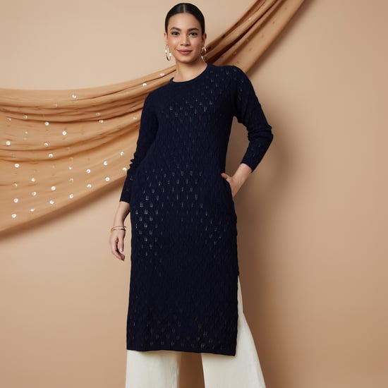 MELANGE Knit Straight Kurta