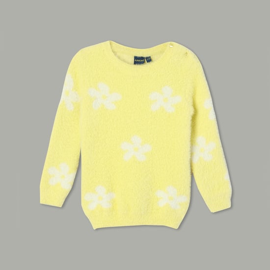 JUNIORS Floral Print Sweater