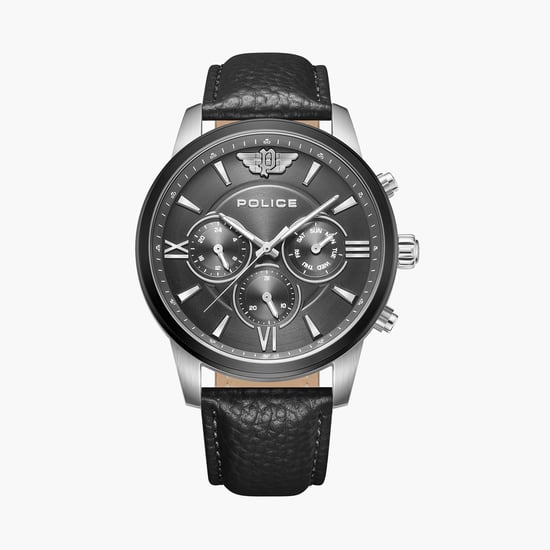 POLICE Men Leather Strap Multifunctional Watch