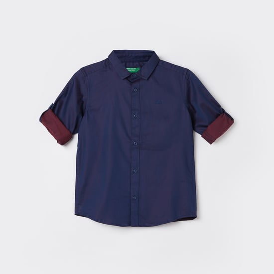 UNITED COLORS OF BENETTON Boys Printed Regular Fit Shirt Blue