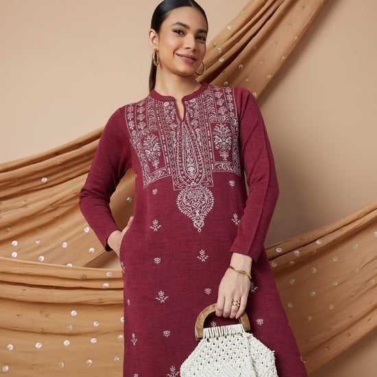 MELANGE Knitted Straight Winter Kurta