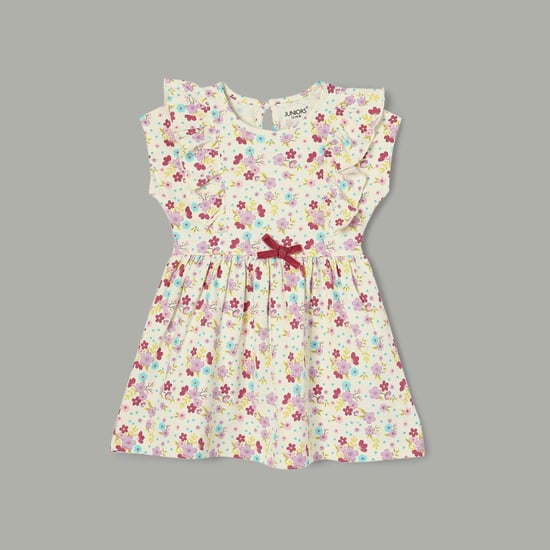 JUNIORS Floral Printed Fit & Flare Dress