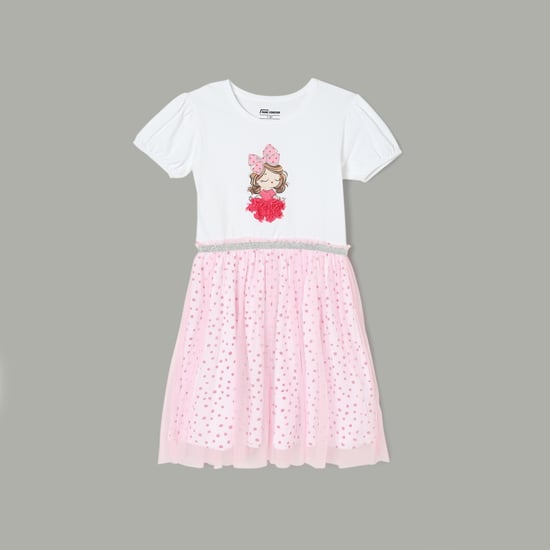 FAME FOREVER Appliqued Dress