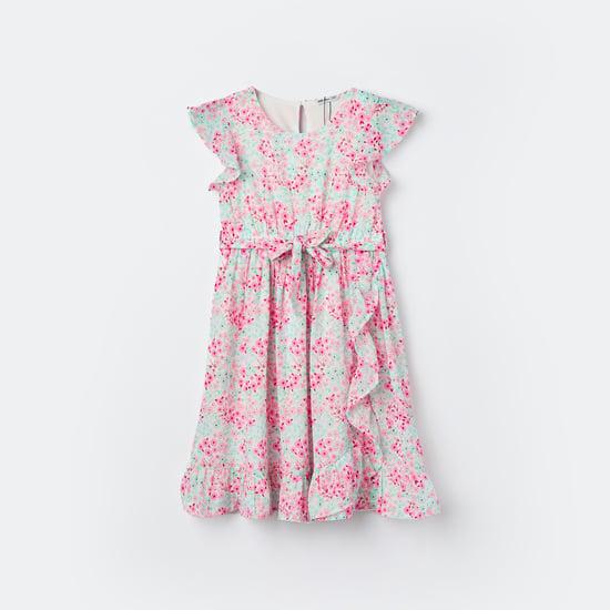 FAME FOREVER Printed Fit and Flare Dress