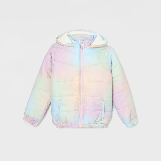 FAME FOREVER Tie-Dye Hooded Puffer Jacket