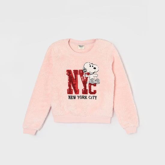 FAME FOREVER Fuzzy Embellished Sweater