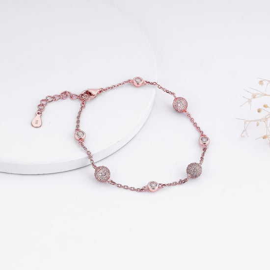 GIVA Anushka Sharma Sterling Silver Bubble Bracelet Rose Gold