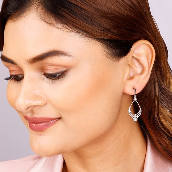 GIVA Sterling Silver Princess Drop Earrings Silver