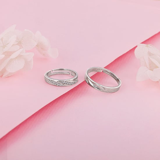 GIVA Anushka Sharma Sterling Silver Vintage Couple Finger Rings
