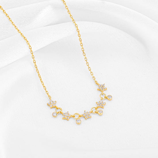 GIVA Sterling Silver Floral Serenade Chain with Pendant Gold