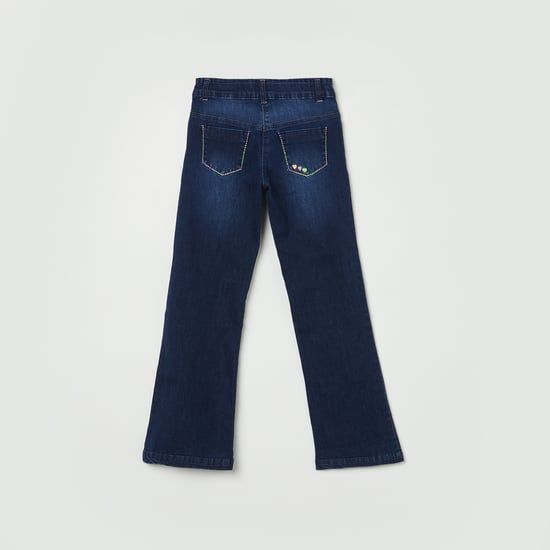 PEPPERMINT Girls Foil Print Bootcut Jeans