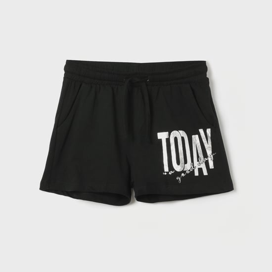 FAME FOREVER Girls Typographic Print Shorts