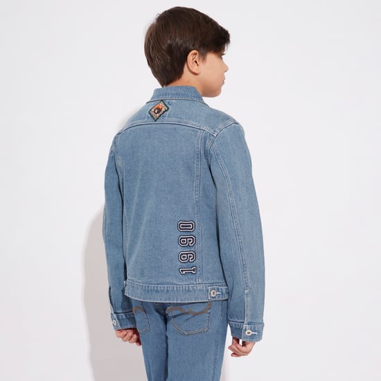 JACK & JONES JUNIOR Boys Applique Denim Jacket | Blue