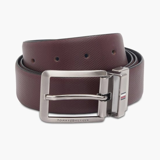 TOMMY HILFIGER Textured Reversible Belt Brown