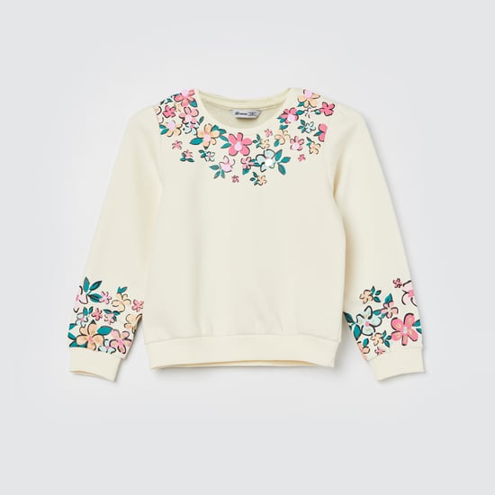 FAME FOREVER Floral Print Sweatshirt